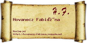 Hovanecz Fabiána névjegykártya